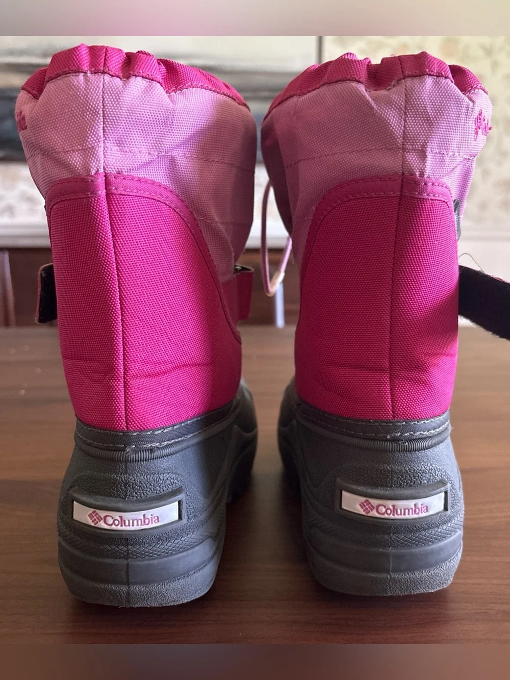 Girls Winter Snow Boots Columbia Powderbug Plus II Pink Waterproof Girls Size 13
